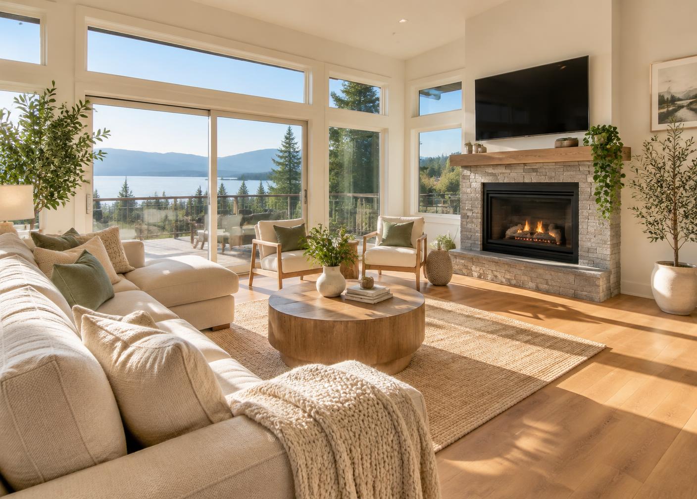 A bright, welcoming holiday rental living room